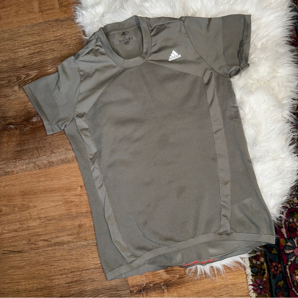 Men’s Adidas Running Top. Adidas Prime Knit Short Sleeve Mens Small Shirt Green